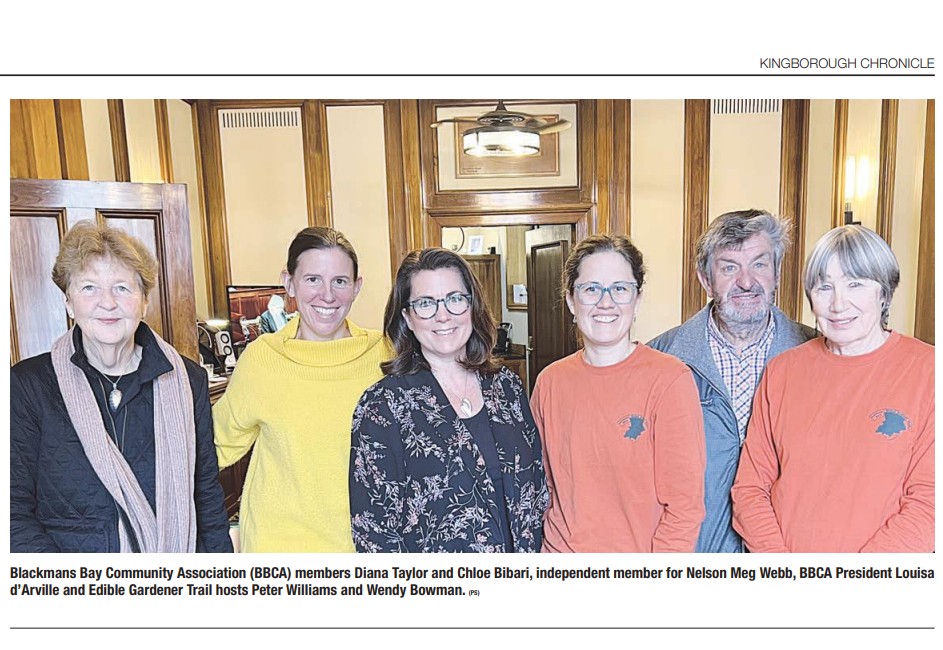 Article-Blackmans Bay garden success in Parliament