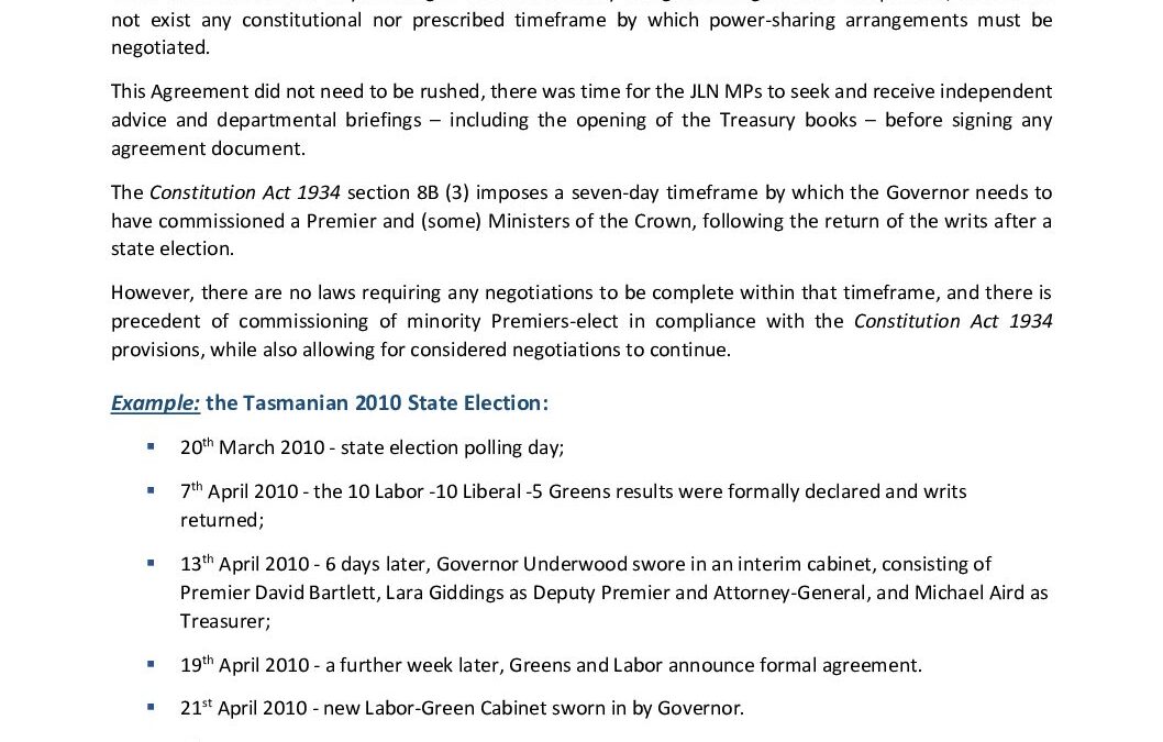 Background Briefing Paper – Analysis of Libs-JLN Agreement